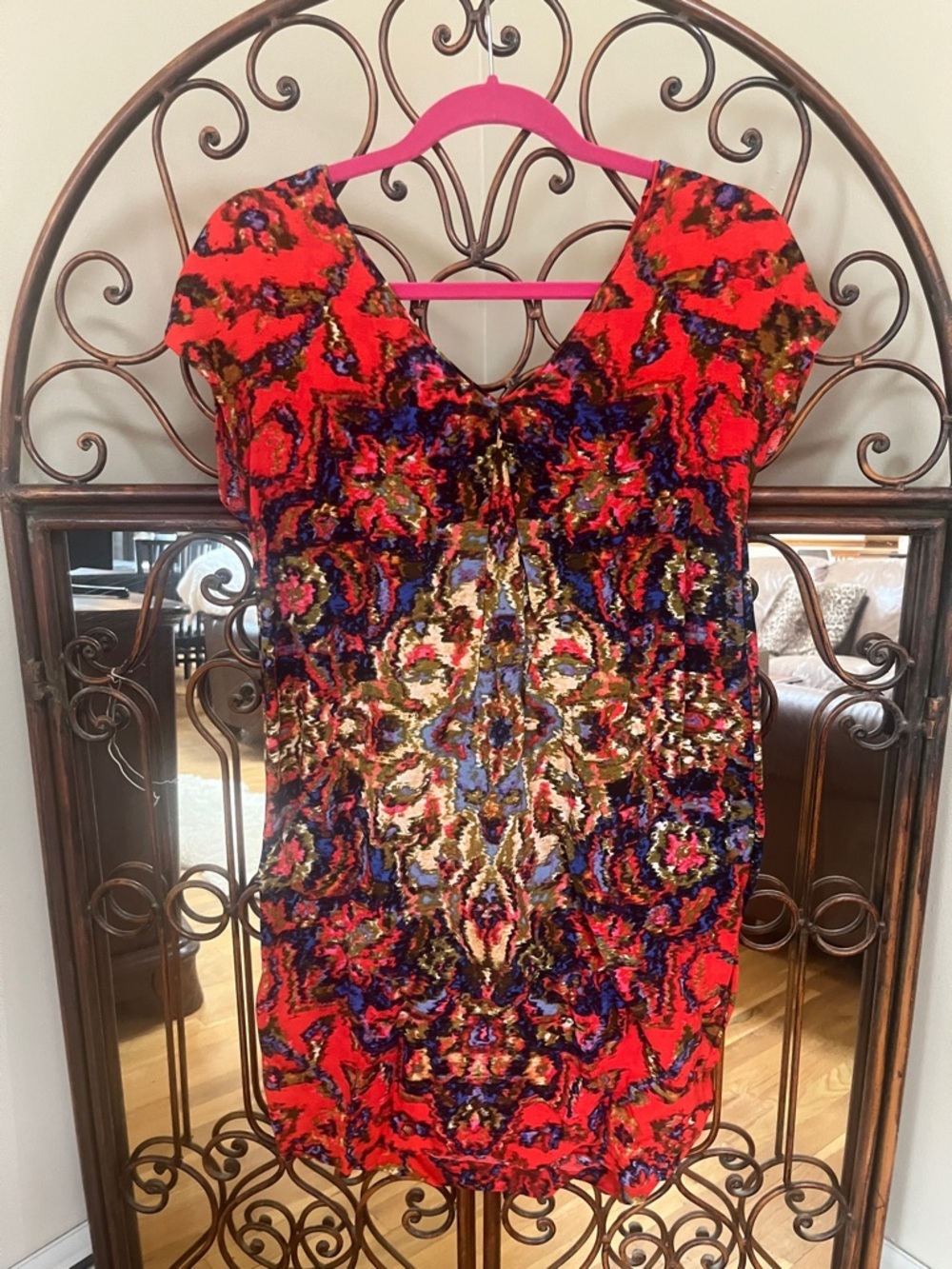 Maeve Red Multicolor V‑Neck Printed dress - Picture 5 of 8